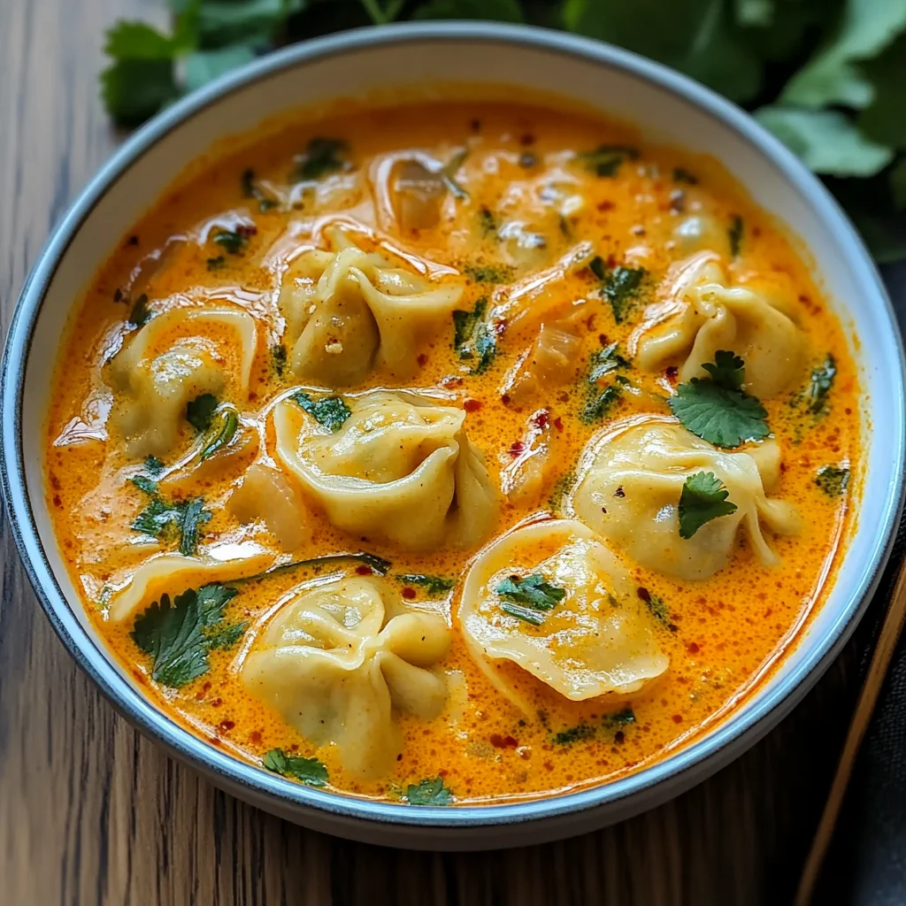 Thai Red Curry Dumpling Soup 